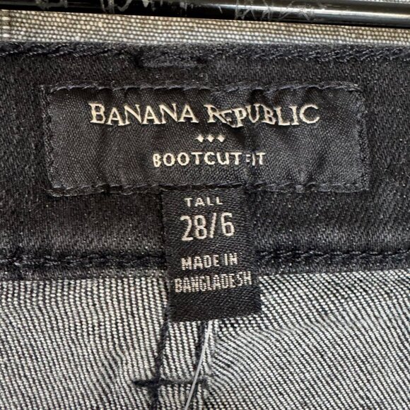 Banana Republic Factory Black Vintage Stretch Denim Low Rise Bootcut Jeans  28 T - Picture 11 of 14